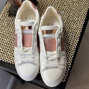 Clee White and Pink Sneakers